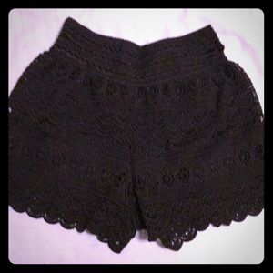 Black Lace Shorts